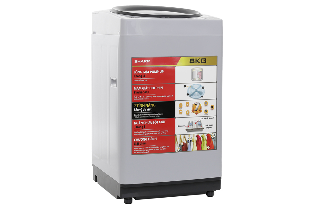 Máy giặt Sharp 8 kg ES-W80GV-H