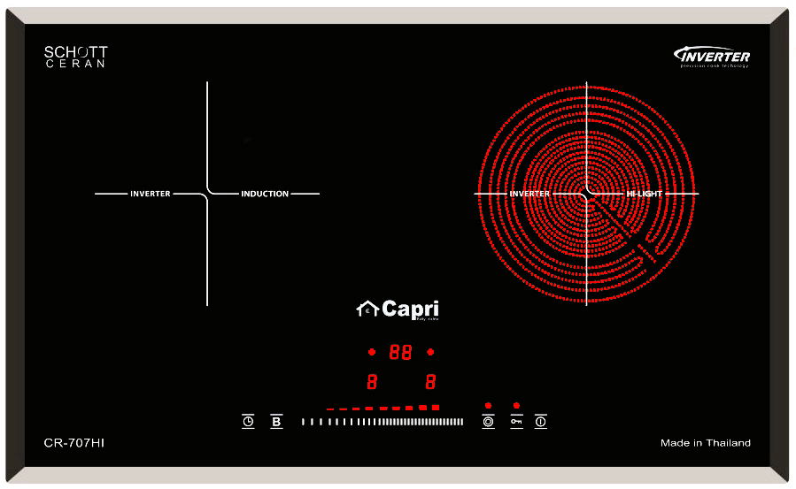 Bếp từ - hồng ngoại đôi Capri CR-707HI